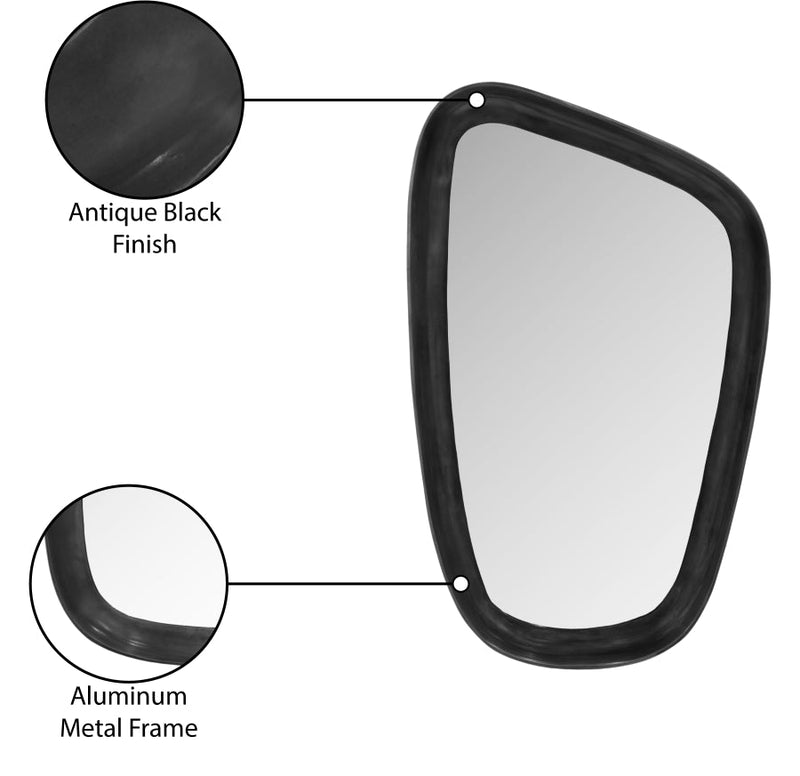 Auberge Alumnium Frame Mirror in Black - 66002Black-M
