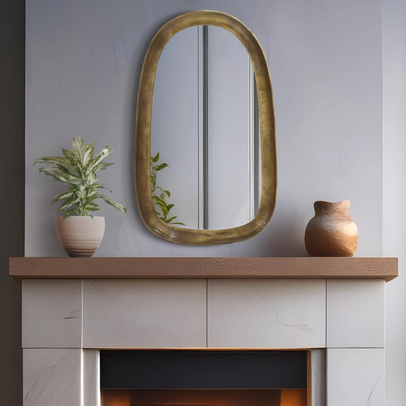 Auberge Alumnium Frame Mirror in Brass - 66001Brass-M