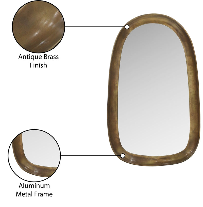 Auberge Alumnium Frame Mirror in Brass - 66001Brass-M