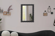Aubrey Acacia Wood Frame Mirror in Black - 437Black-36M