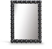 Aubrey Acacia Wood Frame Mirror in Black - 437Black-36M