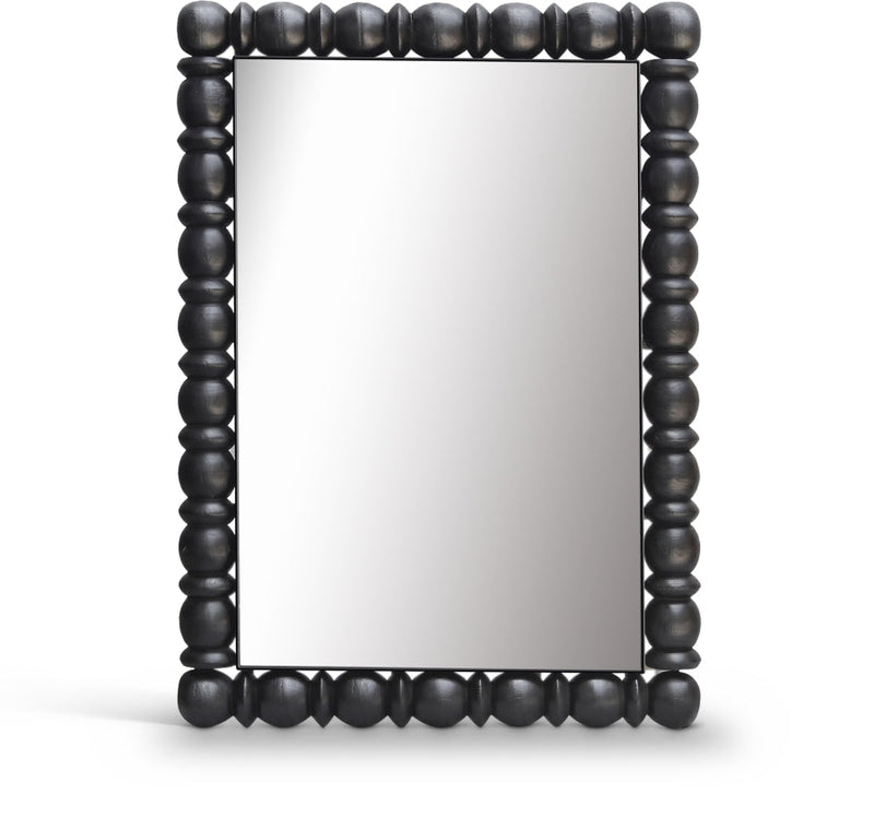 Aubrey Acacia Wood Frame Mirror in Black - 437Black-36M