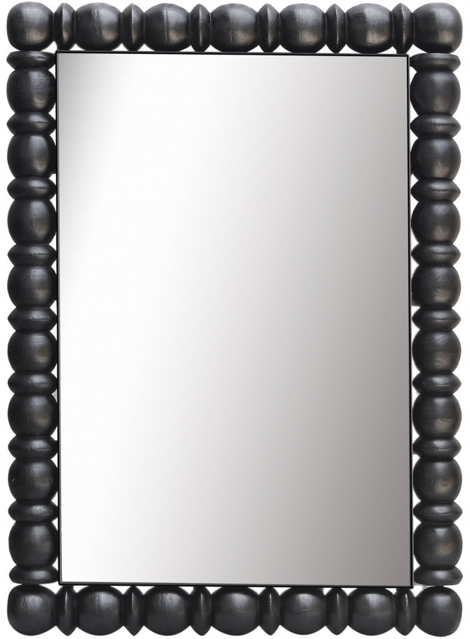 Aubrey Acacia Wood Frame Mirror in Black - 437Black-36M