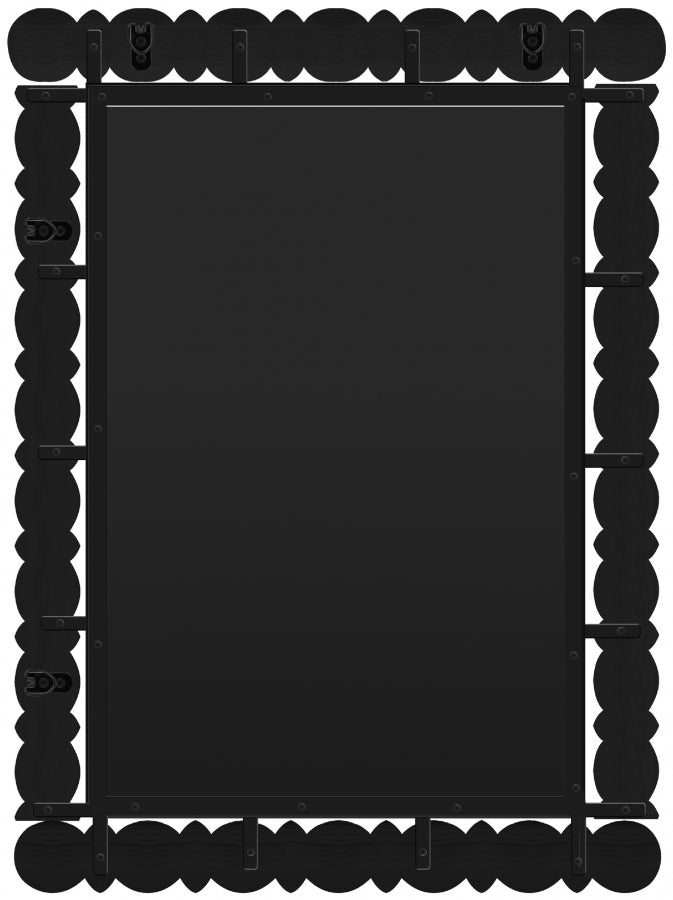 Aubrey Acacia Wood Frame Mirror in Black - 437Black-36M