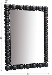 Aubrey Acacia Wood Frame Mirror in Black - 437Black-36M