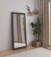 Aubrey Acacia Wood Frame Mirror in Black - 437Black-65M