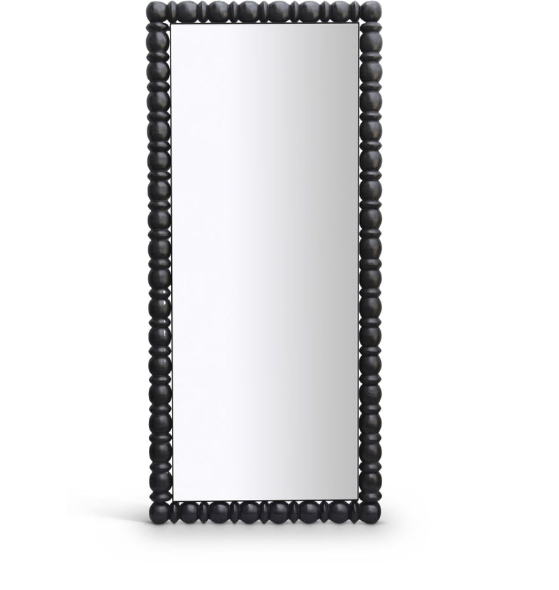 Aubrey Acacia Wood Frame Mirror in Black - 437Black-65M