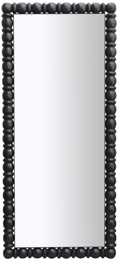 Aubrey Acacia Wood Frame Mirror in Black - 437Black-65M