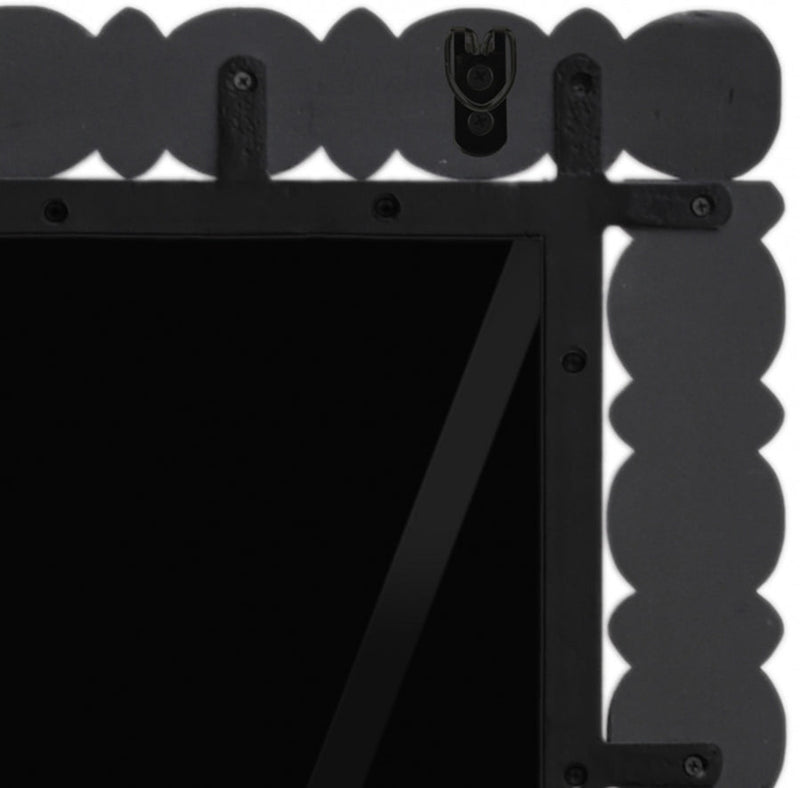 Aubrey Acacia Wood Frame Mirror in Black - 437Black-65M