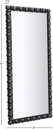 Aubrey Acacia Wood Frame Mirror in Black - 437Black-65M