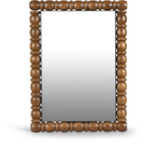 Aubrey Acacia Wood Frame Mirror in Brown - 437Brown-36M