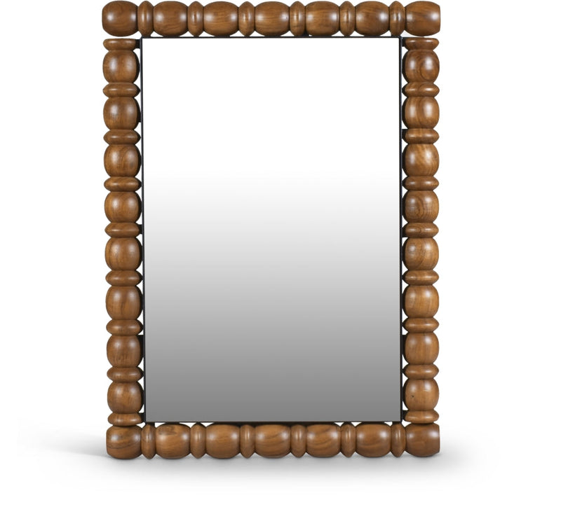 Aubrey Acacia Wood Frame Mirror in Brown - 437Brown-36M