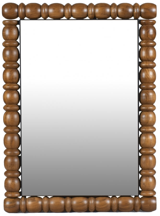Aubrey Acacia Wood Frame Mirror in Brown - 437Brown-36M