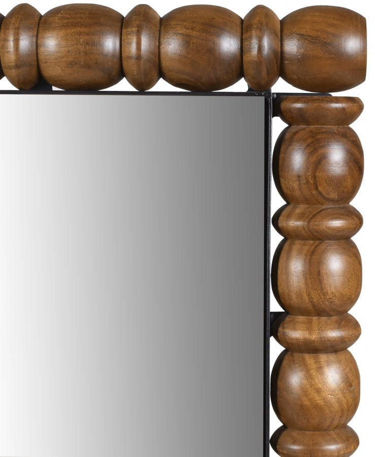 Aubrey Acacia Wood Frame Mirror in Brown - 437Brown-36M