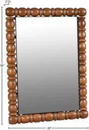 Aubrey Acacia Wood Frame Mirror in Brown - 437Brown-36M