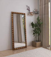 Aubrey Acacia Wood Frame Mirror in Brown - 437Brown-65M