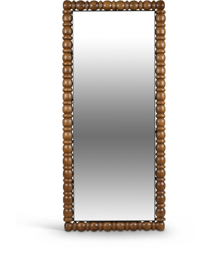 Aubrey Acacia Wood Frame Mirror in Brown - 437Brown-65M