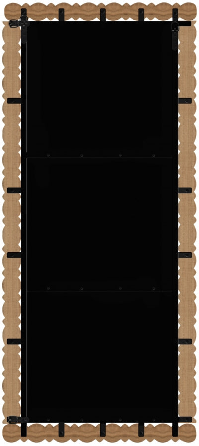 Aubrey Acacia Wood Frame Mirror in Brown - 437Brown-65M