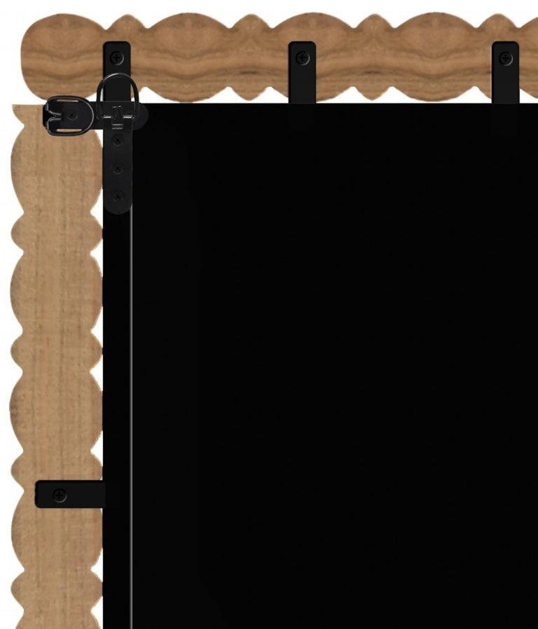 Aubrey Acacia Wood Frame Mirror in Brown - 437Brown-65M