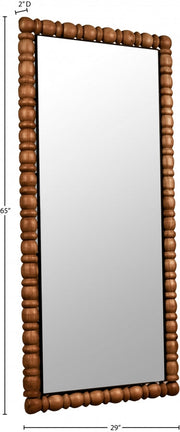 Aubrey Acacia Wood Frame Mirror in Brown - 437Brown-65M