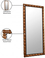Aubrey Acacia Wood Frame Mirror in Brown - 437Brown-65M