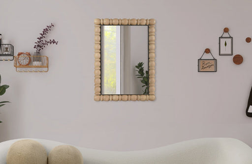 Aubrey Acacia Wood Frame Mirror in Natural - 437Oak-36M