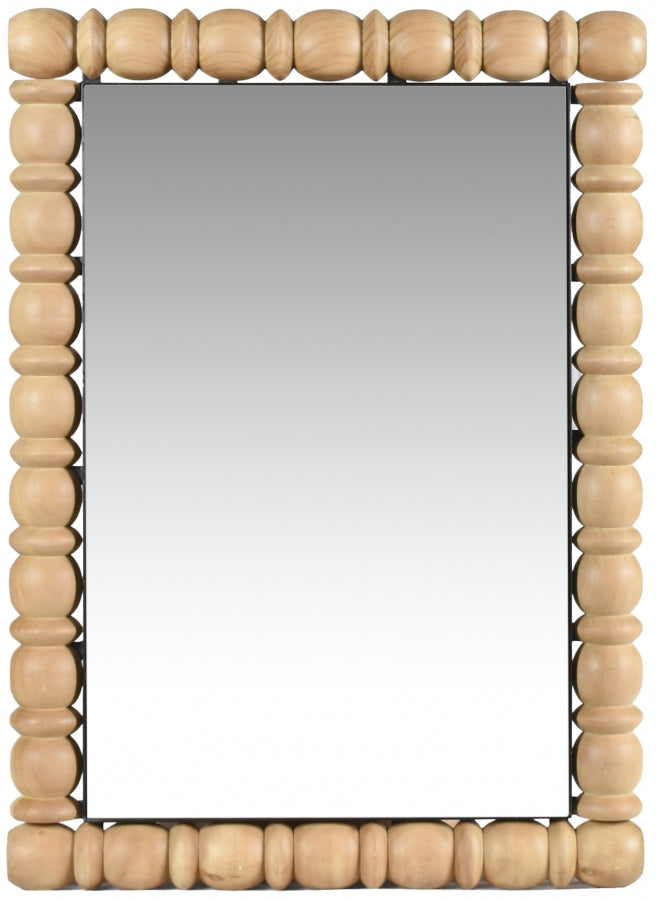 Aubrey Acacia Wood Frame Mirror in Natural - 437Oak-36M