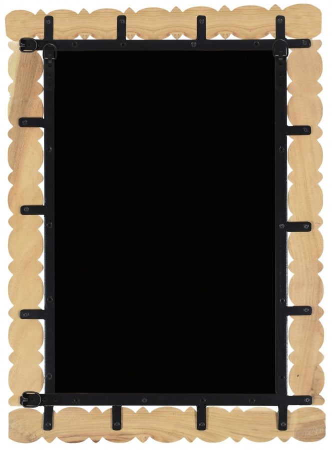 Aubrey Acacia Wood Frame Mirror in Natural - 437Oak-36M