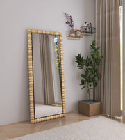 Aubrey Acacia Wood Frame Mirror in Natural - 437Oak-65M