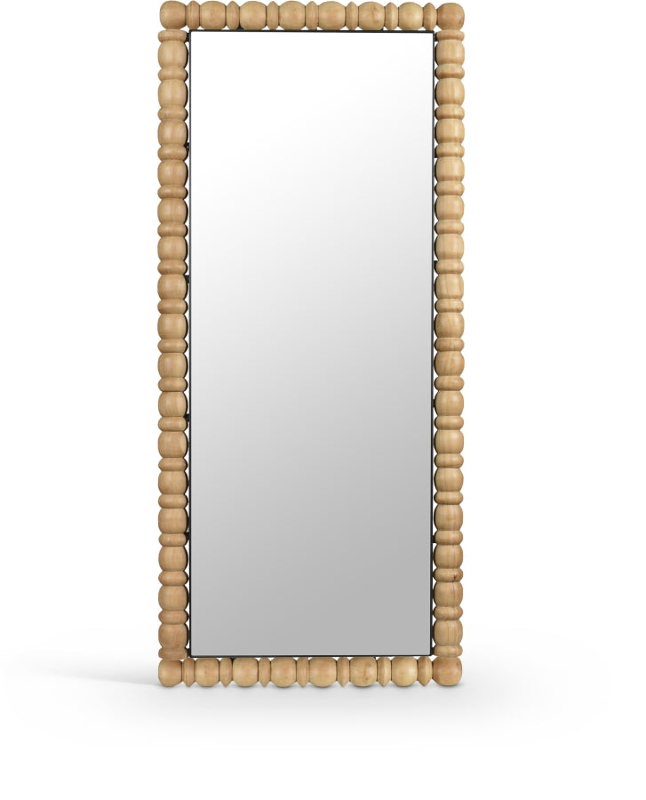 Aubrey Acacia Wood Frame Mirror in Natural - 437Oak-65M