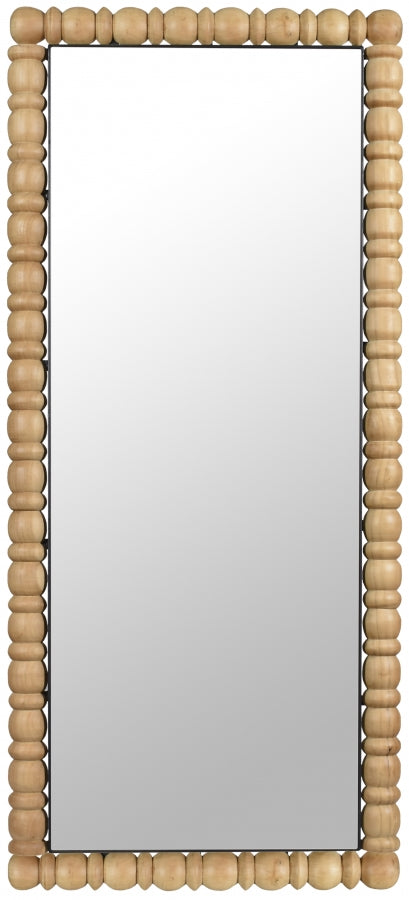 Aubrey Acacia Wood Frame Mirror in Natural - 437Oak-65M