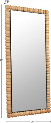 Aubrey Acacia Wood Frame Mirror in Natural - 437Oak-65M
