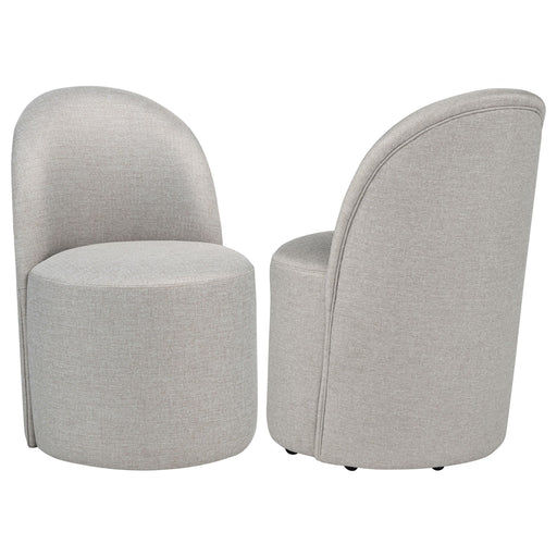 Aubrey Upholstered Barrel Dining Side Chair Beige (Set of 2) - 107062BEI