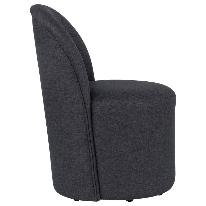 Aubrey Upholstered Barrel Dining Side Chair Charcoal (Set of 2) - 107062CHAR