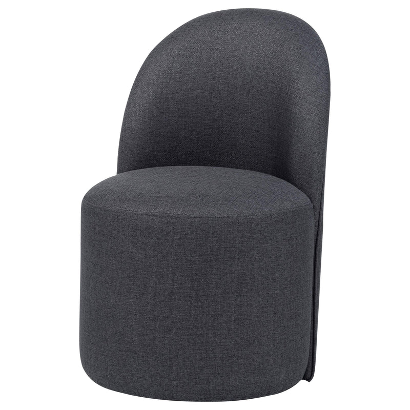 Aubrey Upholstered Barrel Dining Side Chair Charcoal (Set of 2) - 107062CHAR