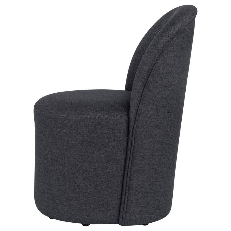 Aubrey Upholstered Barrel Dining Side Chair Charcoal (Set of 2) - 107062CHAR