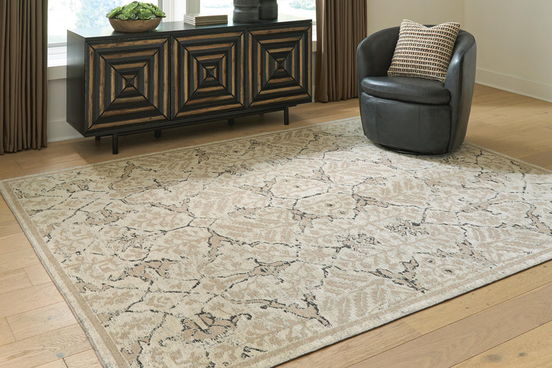 Audville Jute/Black/Ivory Large Rug - R408841