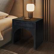 August Oak Veneer Nightstand in Black - 388Black-NS