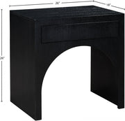 August Oak Veneer Nightstand in Black - 388Black-NS