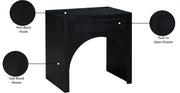 August Oak Veneer Nightstand in Black - 388Black-NS