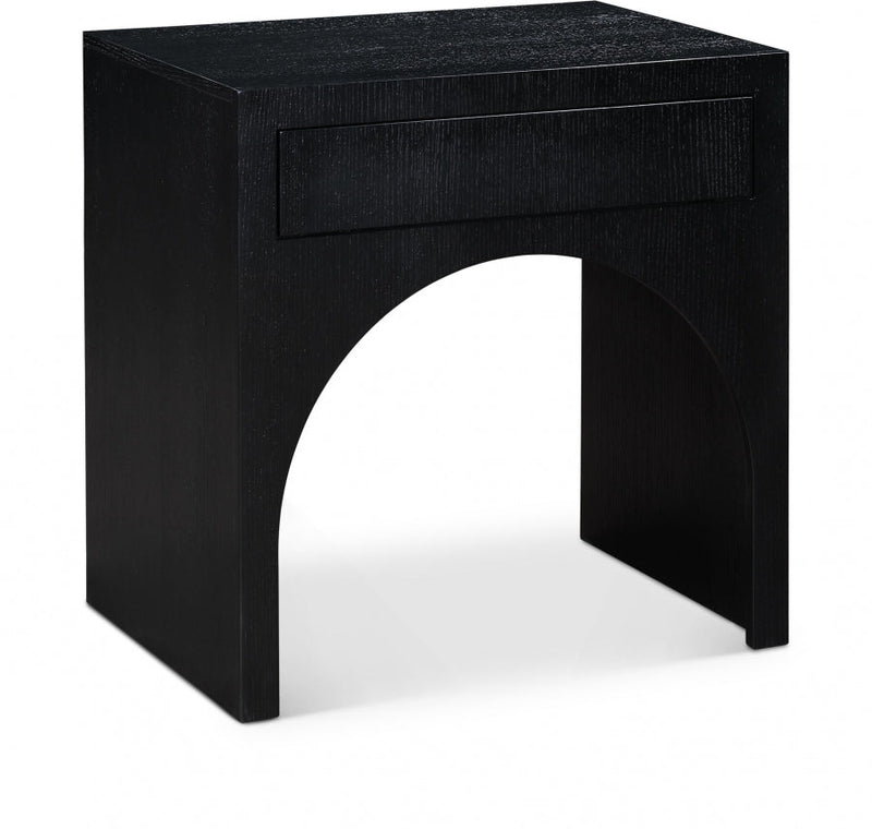 August Oak Veneer Nightstand in Black - 388Black-NS