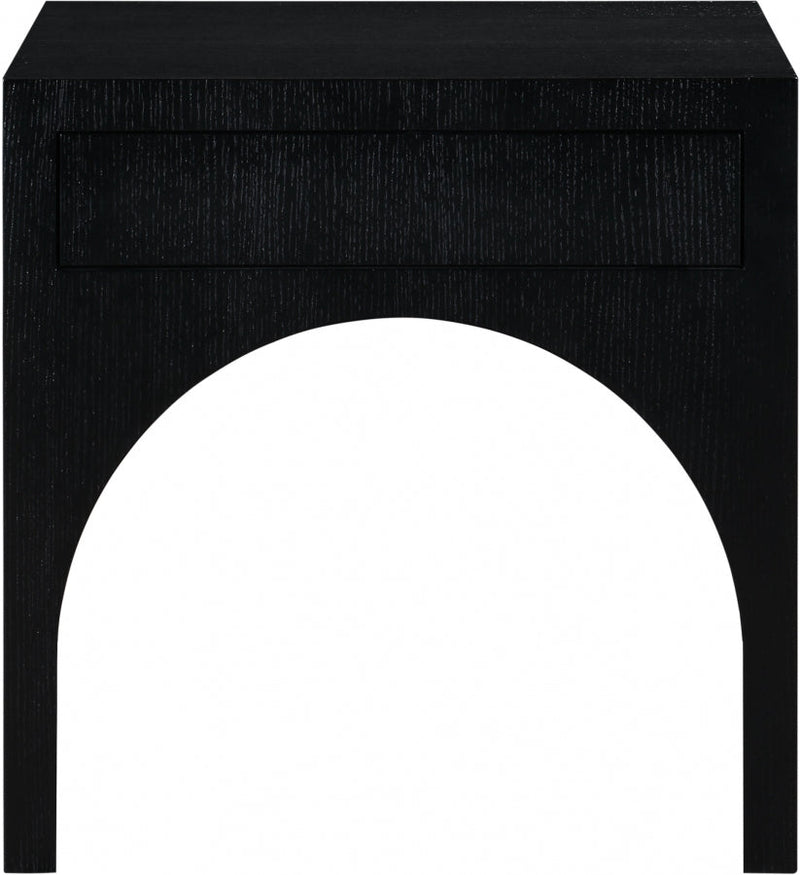 August Oak Veneer Nightstand in Black - 388Black-NS