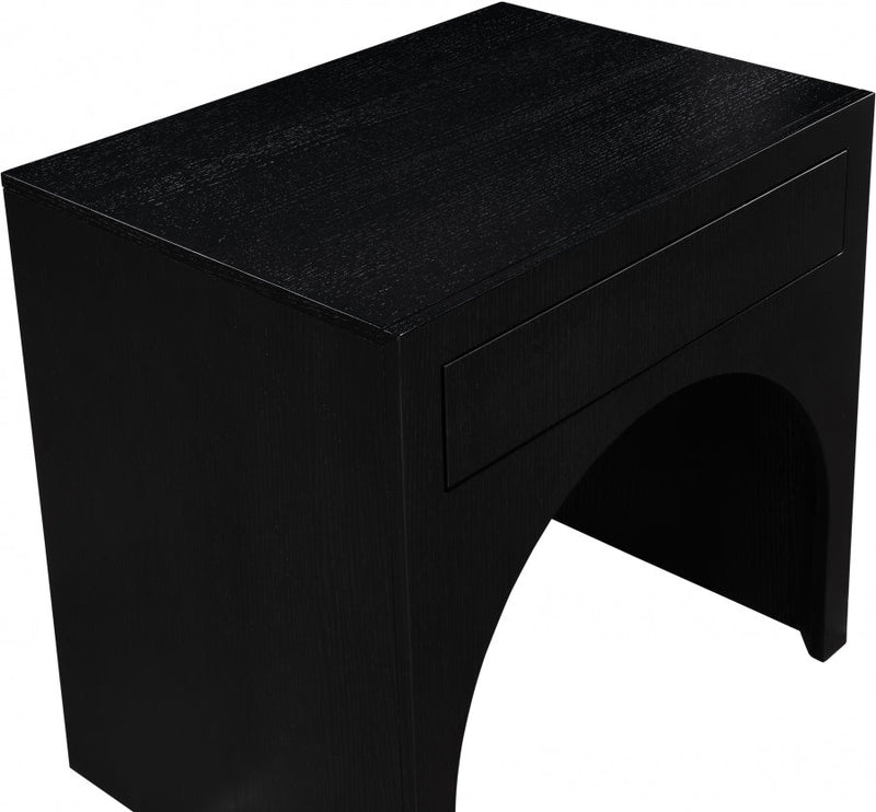 August Oak Veneer Nightstand in Black - 388Black-NS