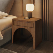 August Oak Veneer Nightstand in Brown - 388Walnut-NS