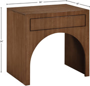 August Oak Veneer Nightstand in Brown - 388Walnut-NS
