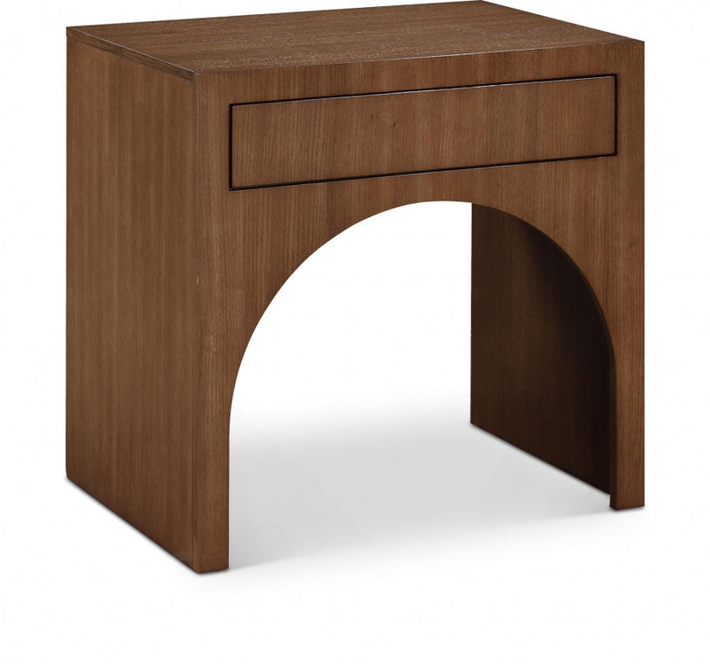 August Oak Veneer Nightstand in Brown - 388Walnut-NS