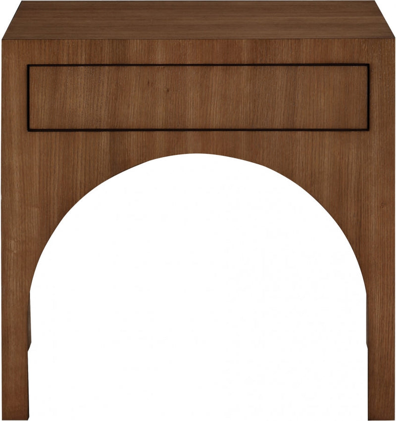 August Oak Veneer Nightstand in Brown - 388Walnut-NS