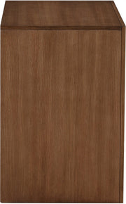 August Oak Veneer Nightstand in Brown - 388Walnut-NS
