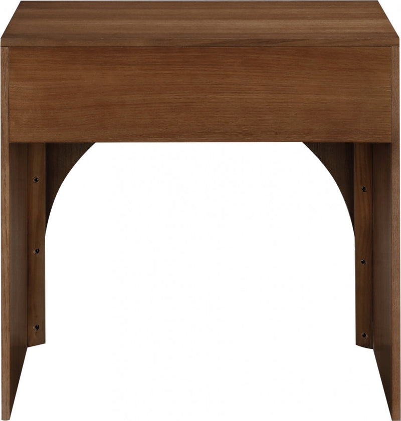 August Oak Veneer Nightstand in Brown - 388Walnut-NS