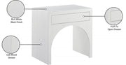 August Oak Veneer Nightstand in White - 388White-NS